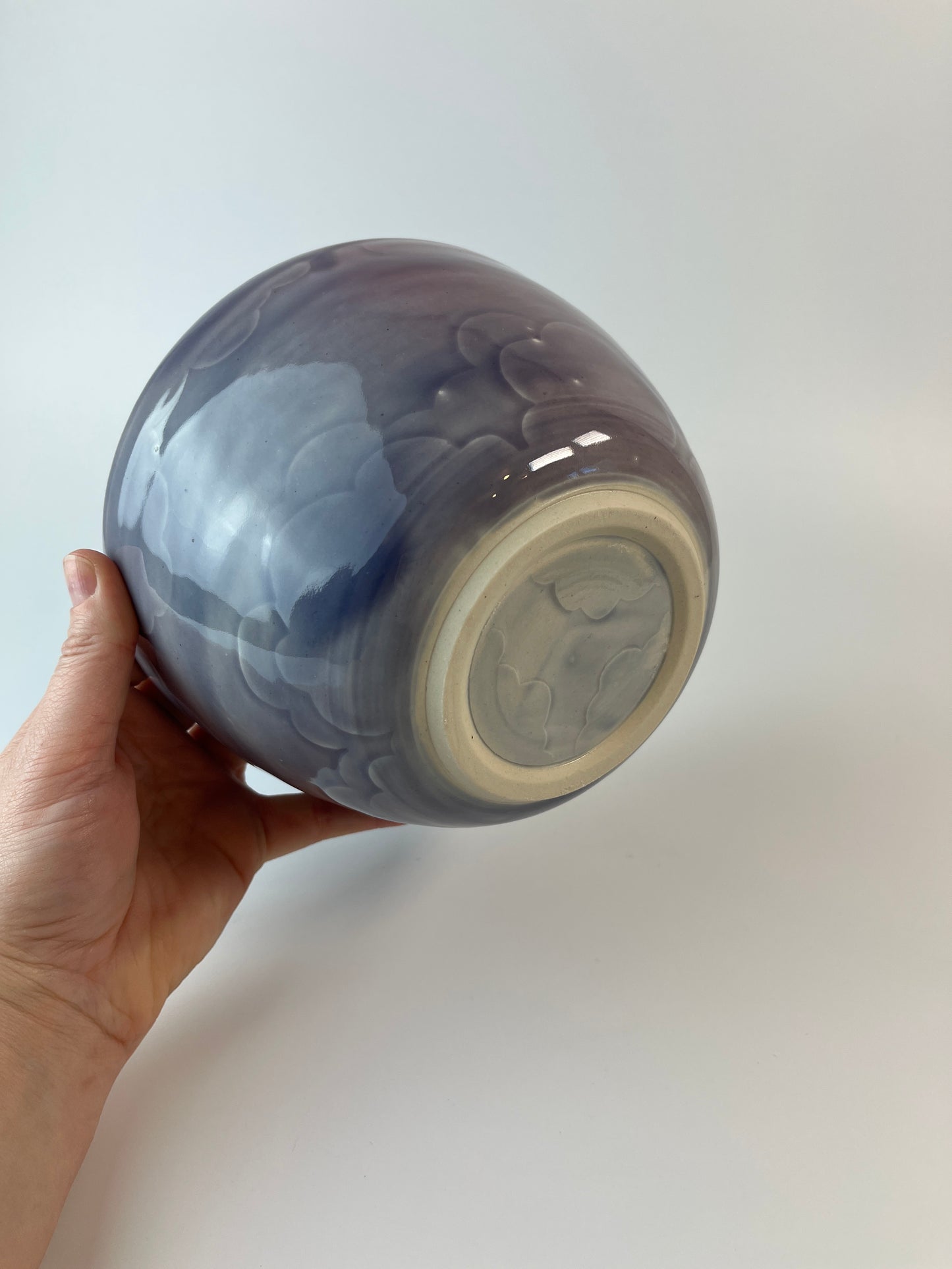 Cloud Water Etched Salad Bowl