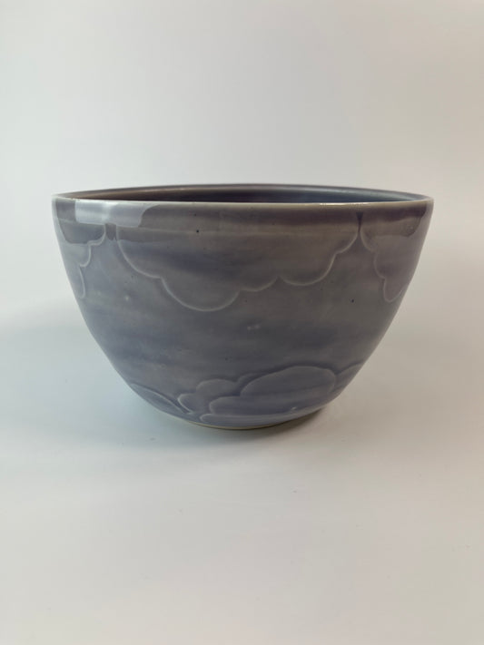 Cloud Water Etched Salad Bowl