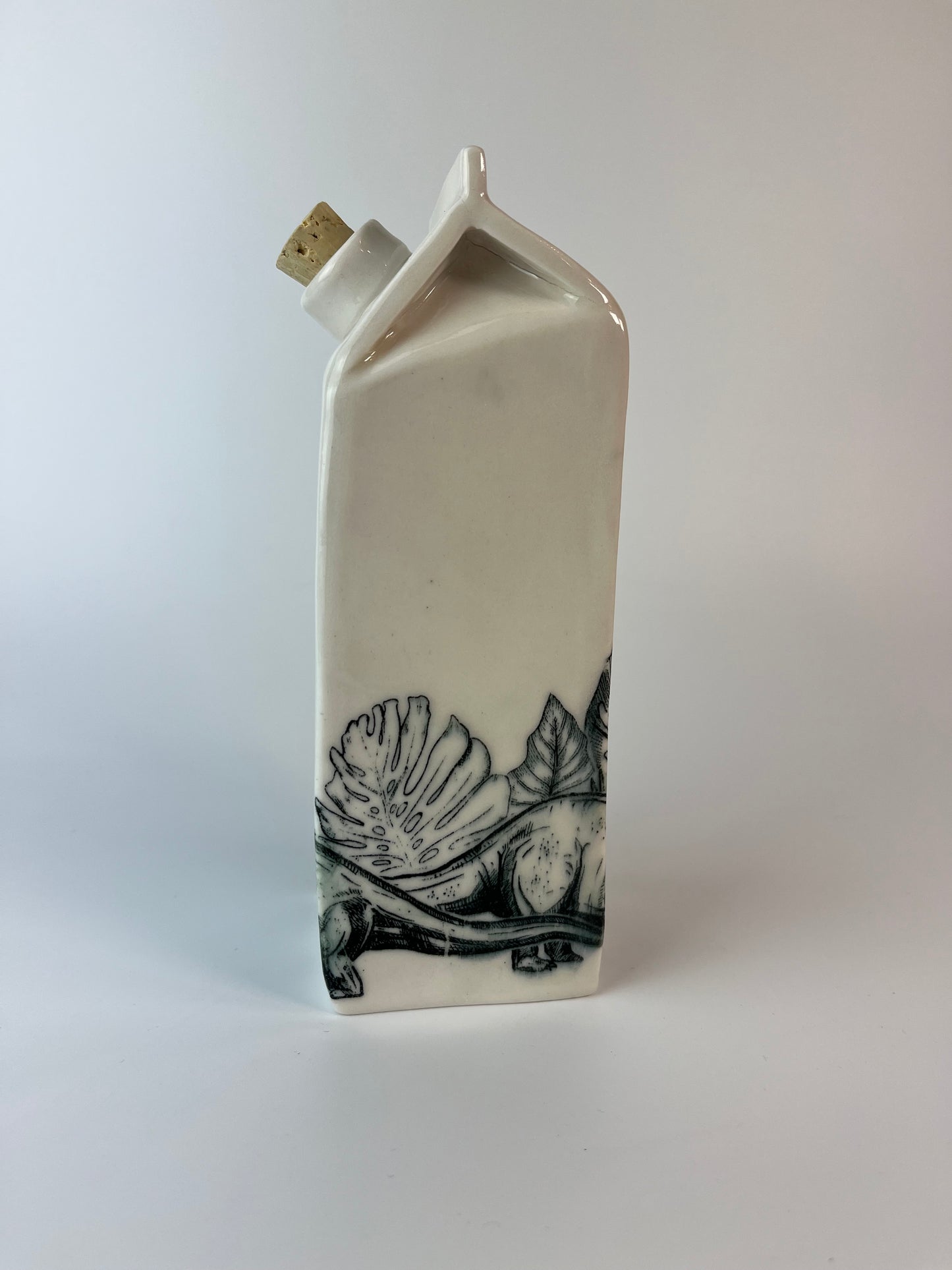 Dinosaur Milk - Porcelain Milk Carton