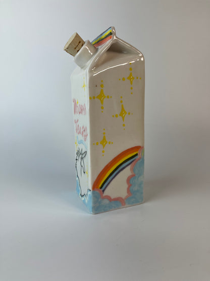 Unicorn Tears - Porcelain Milk Carton