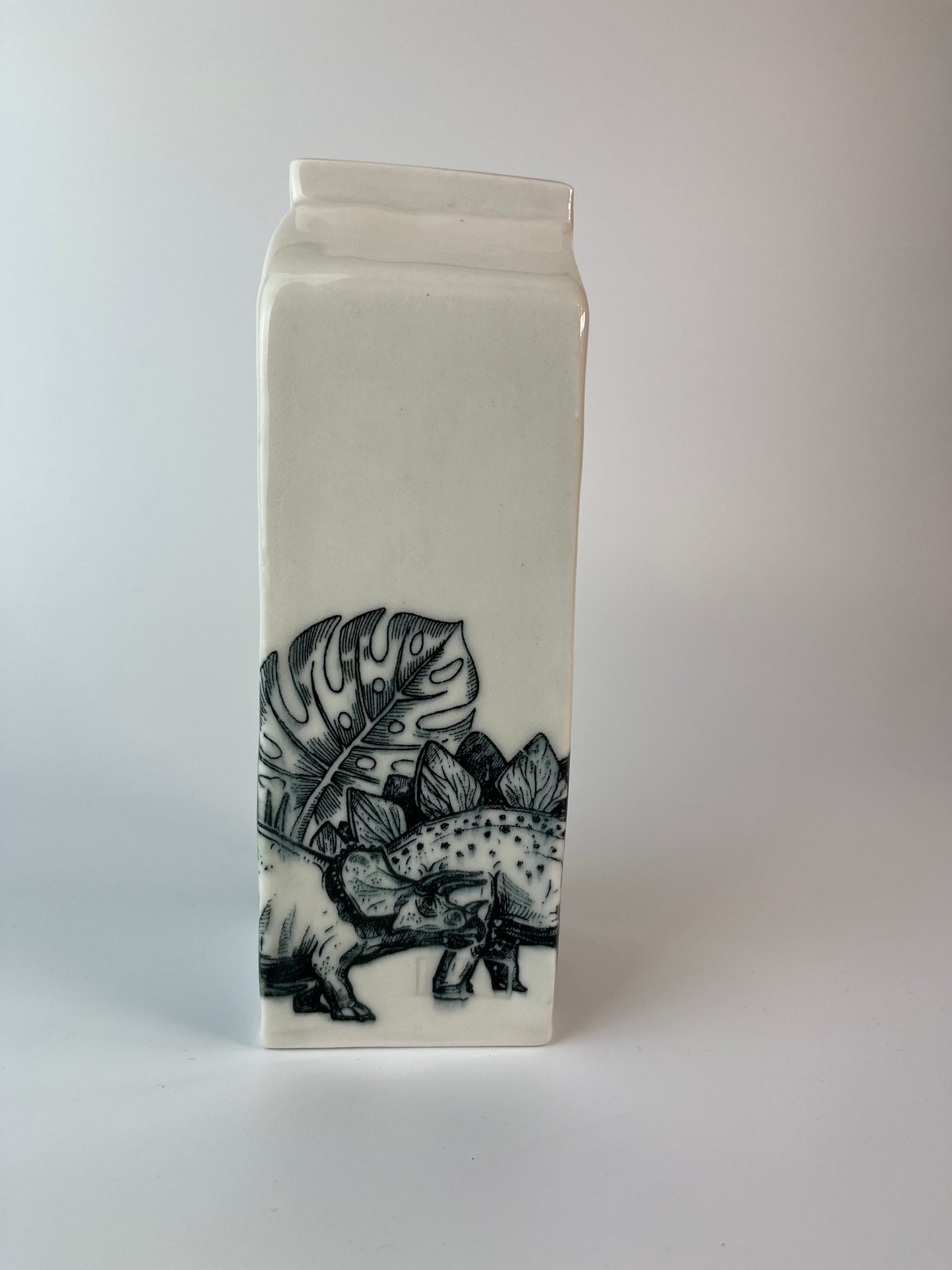 Dinosaur Milk - Porcelain Milk Carton