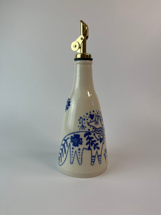 Forest Fox Oil Bottle with Gold Weighted Oil Spout