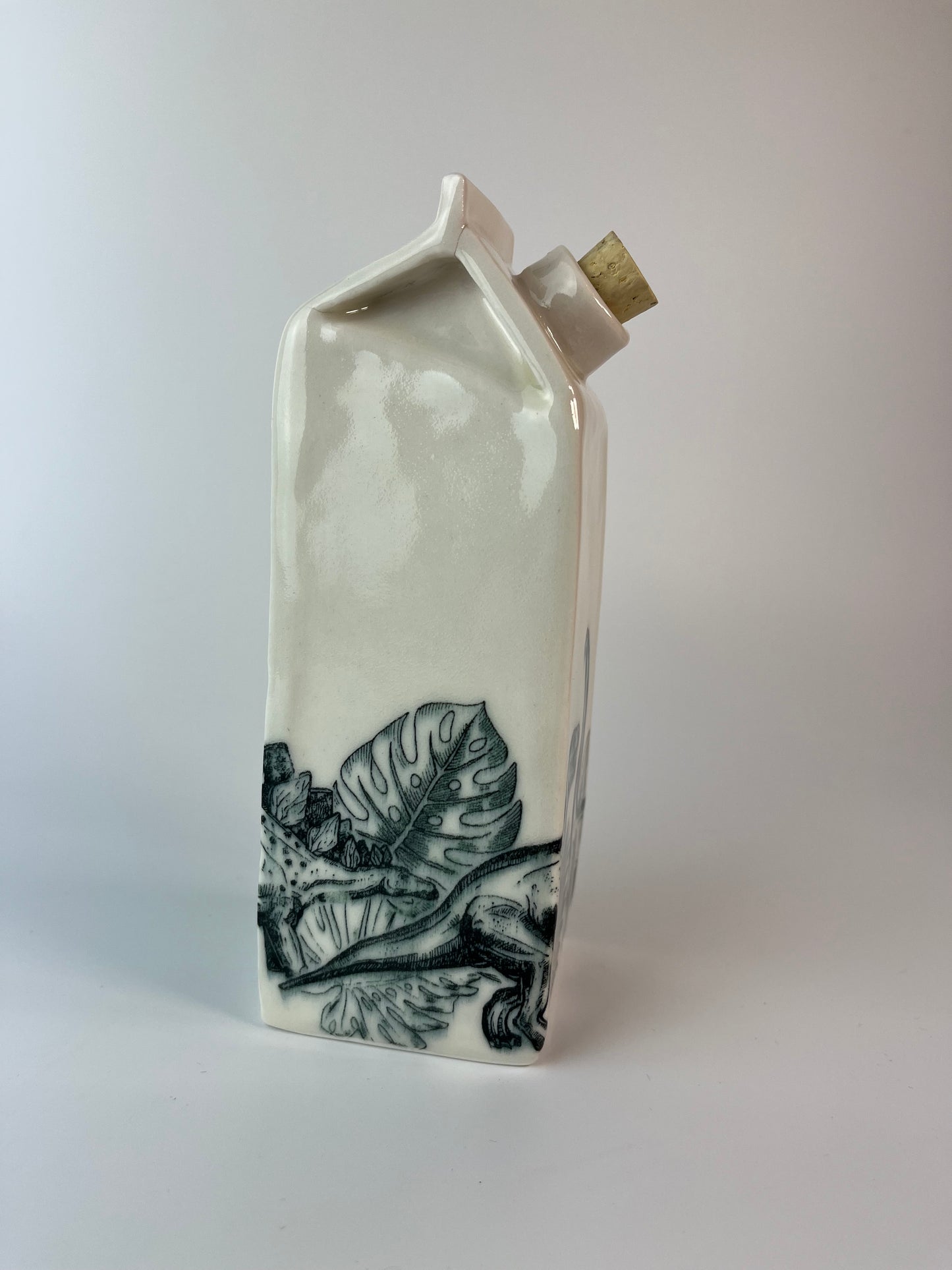 Dinosaur Milk - Porcelain Milk Carton