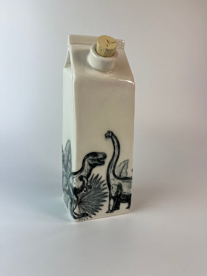 Dinosaur Milk - Porcelain Milk Carton
