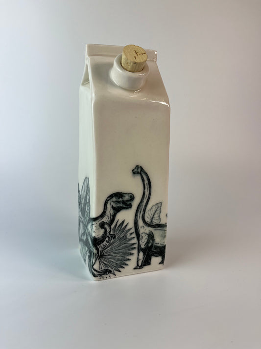 Dinosaur Milk - Porcelain Milk Carton