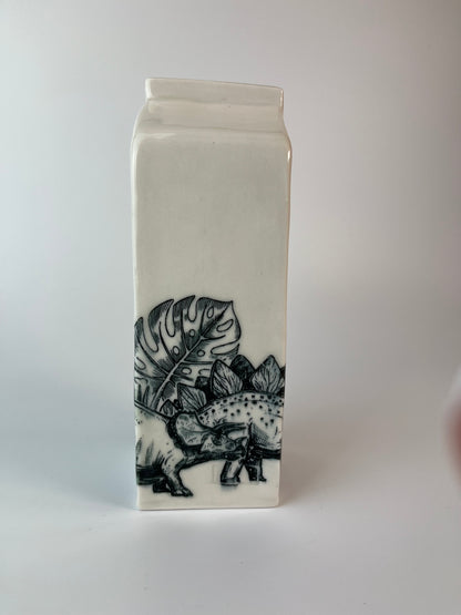 Dinosaur Milk - Porcelain Milk Carton