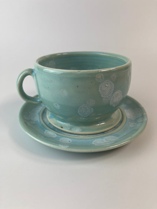 Teacup and Saucer - Crystal Bloom glaze